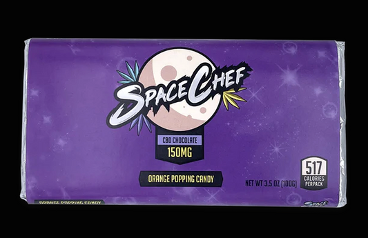 orange popping candy- chocolate bar (150mg)